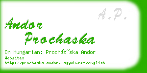 andor prochaska business card